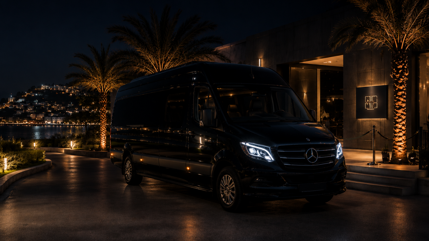 Private transfer service to Ibiza beaches and sunset locations with premium chauffeur vehicle